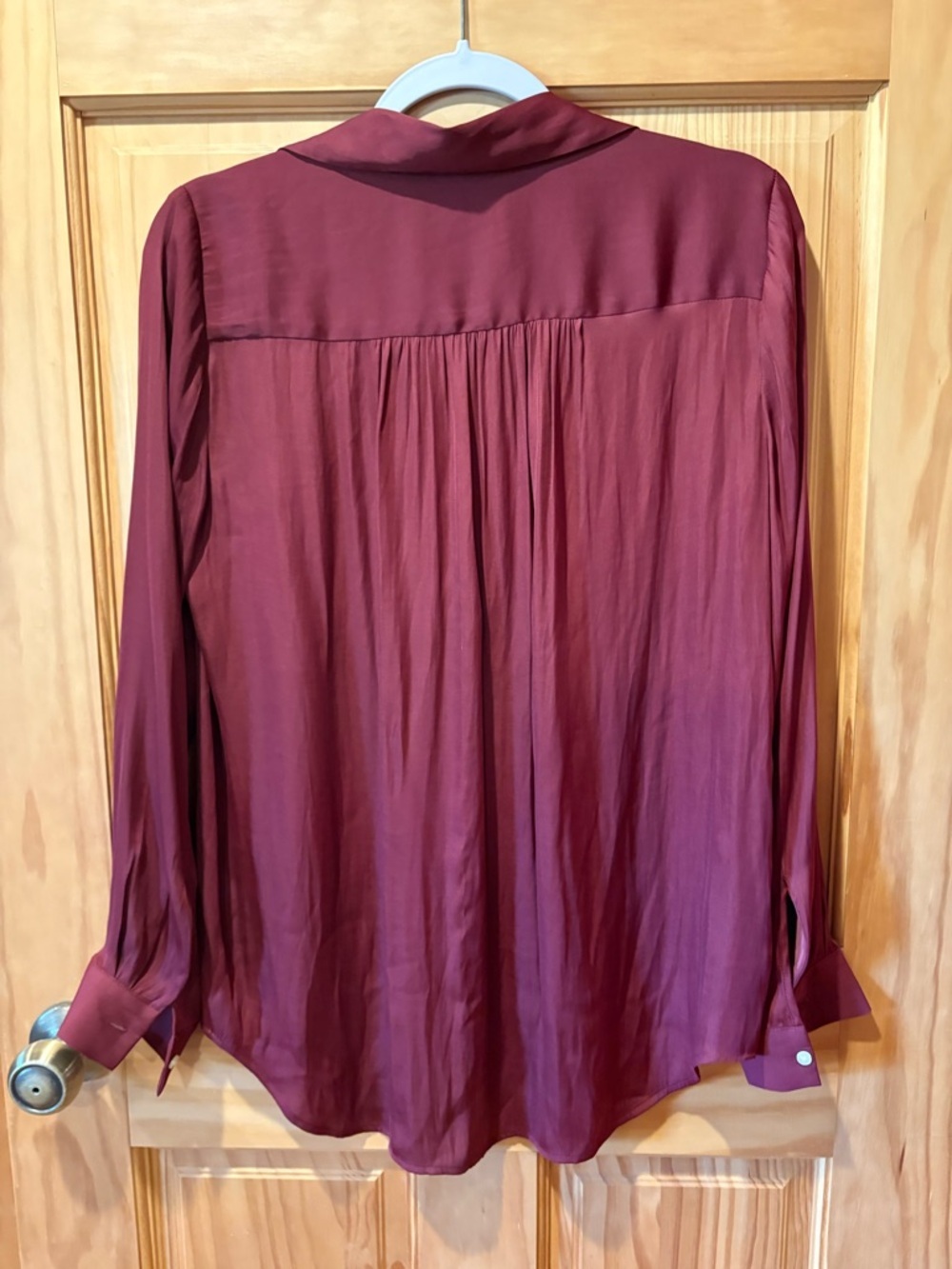 Ann Taylor Women's Soft Drapey Camp Shirt Blouse Moroccan Red size S - Picture 2 of 10